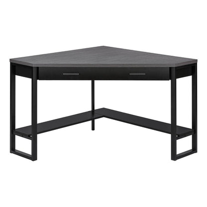 42" Gray and Black Corner Computer Desk HomeRoots