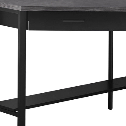 42" Gray and Black Corner Computer Desk HomeRoots