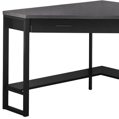 42" Gray and Black Corner Computer Desk HomeRoots