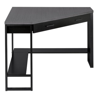 42" Gray and Black Corner Computer Desk HomeRoots