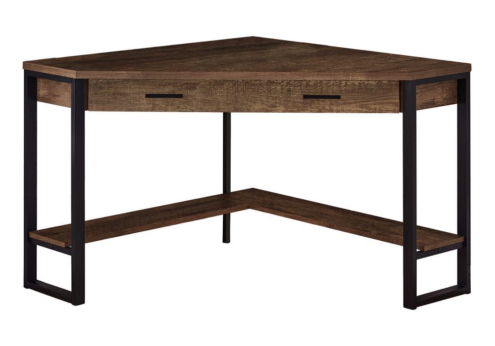 42" Brown and Black Corner Computer Desk HomeRoots