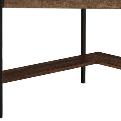 42" Brown and Black Corner Computer Desk HomeRoots