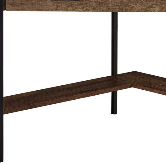 42" Brown and Black Corner Computer Desk HomeRoots
