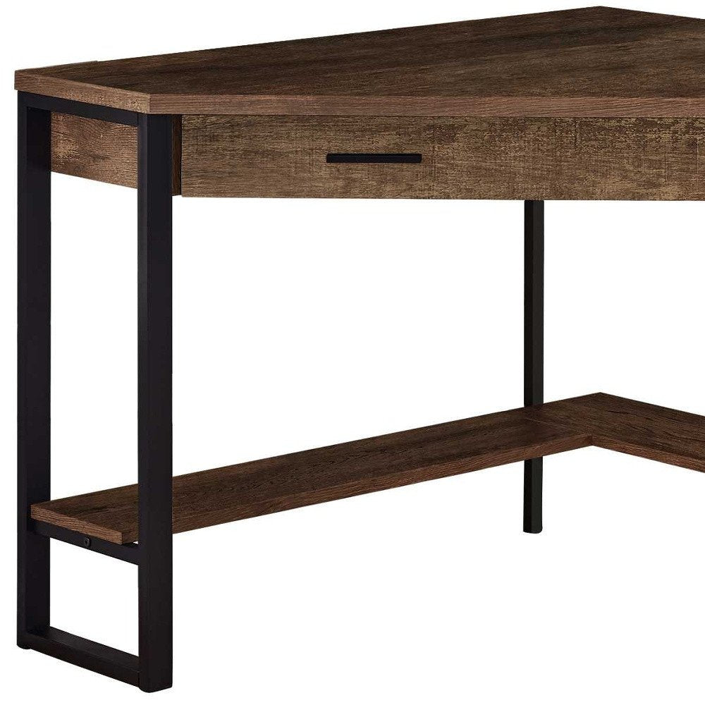 42" Brown and Black Corner Computer Desk HomeRoots