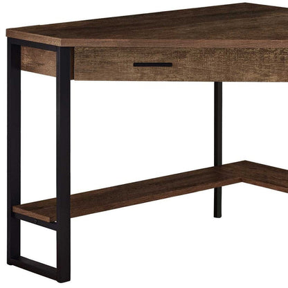 42" Brown and Black Corner Computer Desk HomeRoots