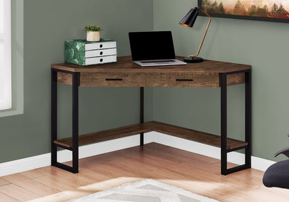 42" Brown and Black Corner Computer Desk HomeRoots