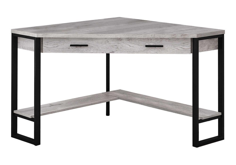 42" Gray and Black Corner Computer Desk HomeRoots