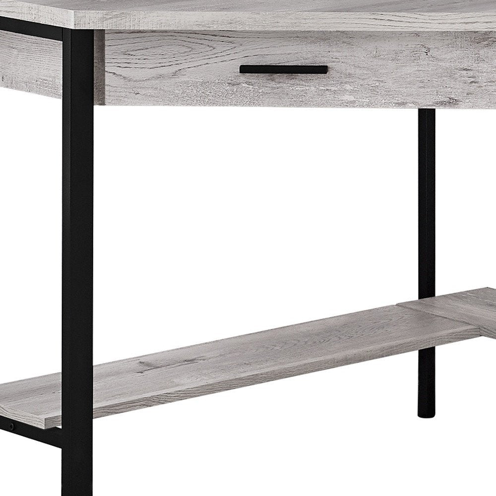 42" Gray and Black Corner Computer Desk HomeRoots