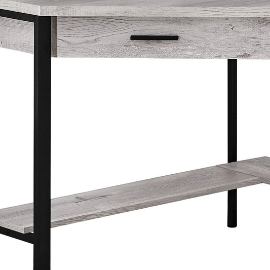 42" Gray and Black Corner Computer Desk HomeRoots