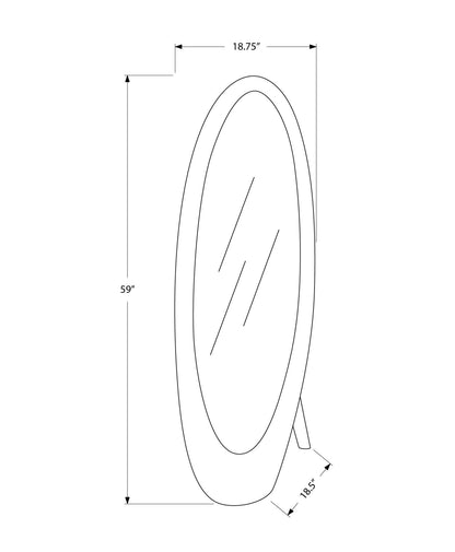 Gray Oval Cheval Standing Mirror - FurniFindUSA