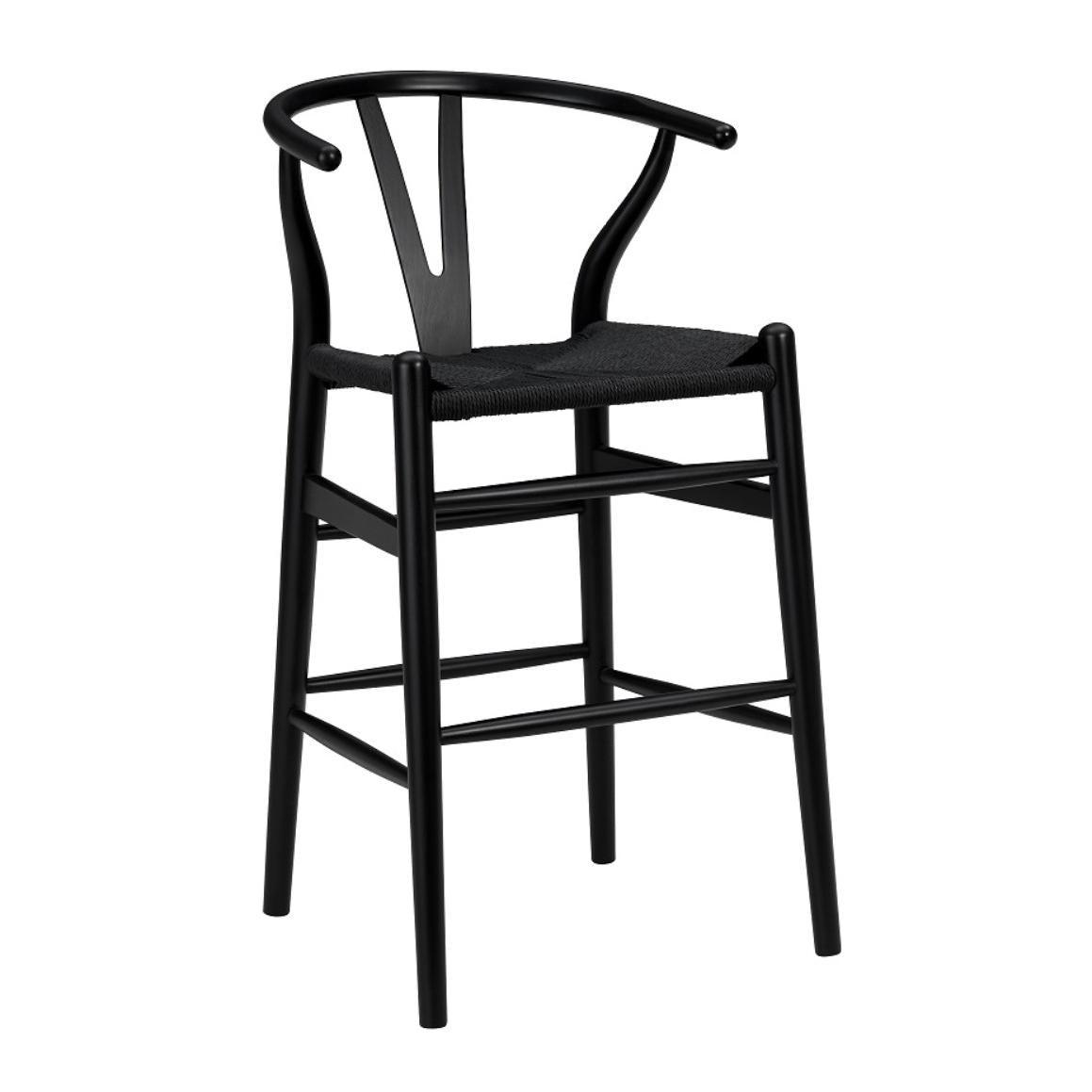 Black Solid Wood Counter Height Bar Chair - FurniFindUSA