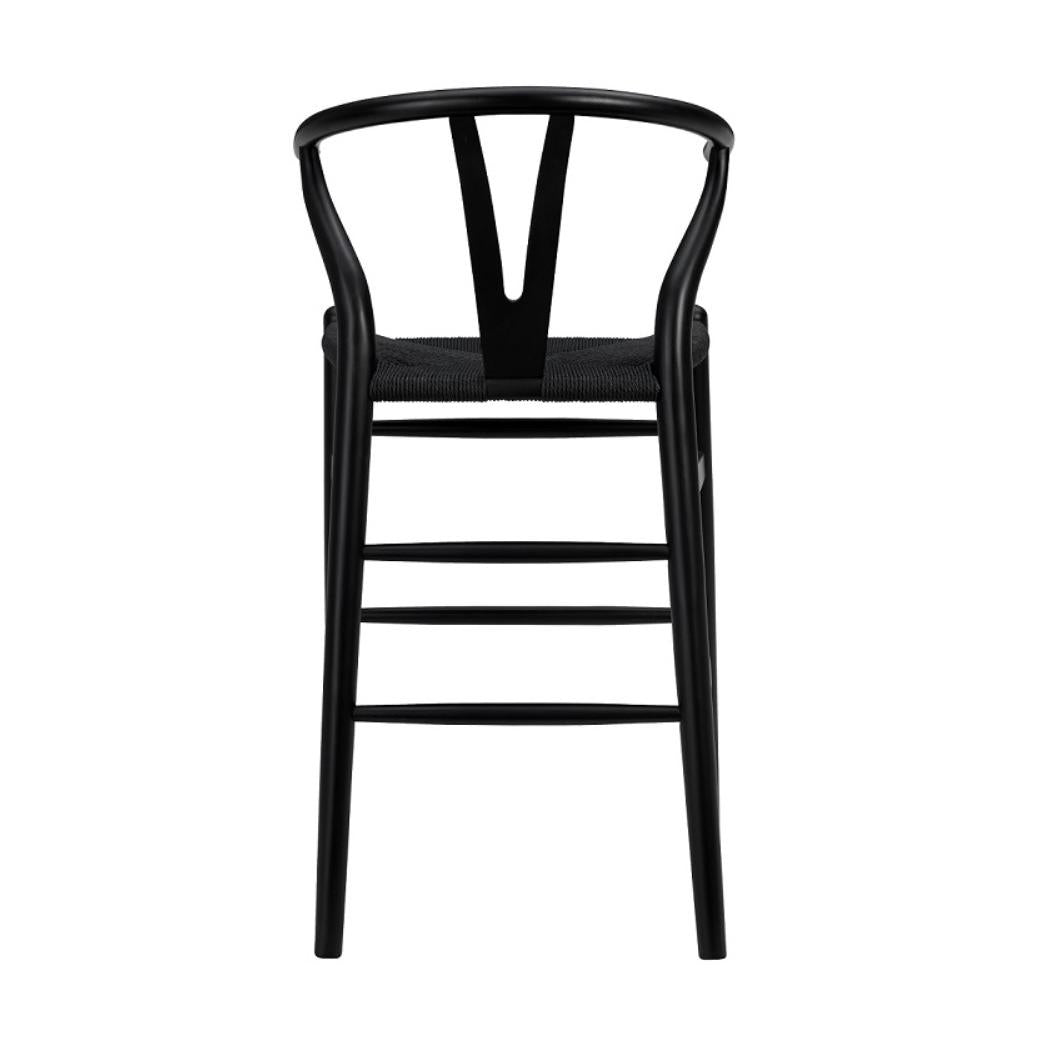 Black Solid Wood Counter Height Bar Chair - FurniFindUSA