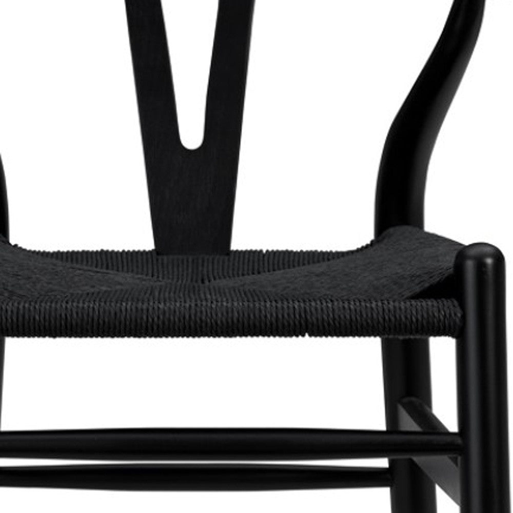 Black Solid Wood Counter Height Bar Chair - FurniFindUSA