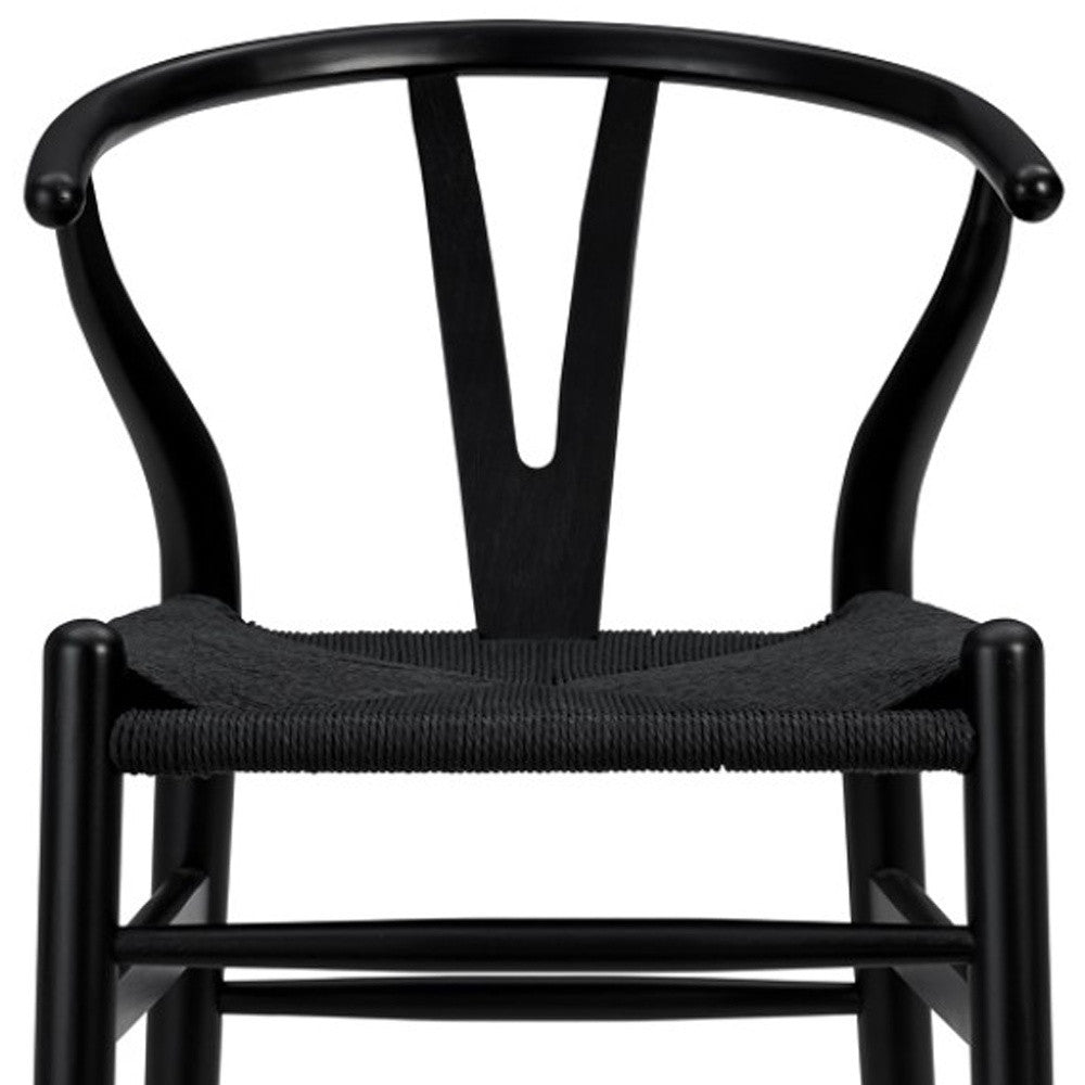 Black Solid Wood Counter Height Bar Chair - FurniFindUSA