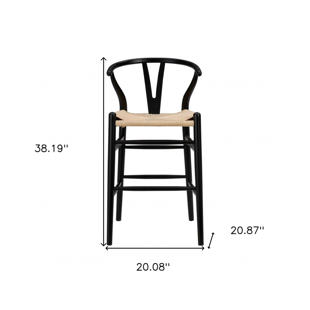 Natural And Black Solid Wood Counter Height Bar Chair HomeRoots