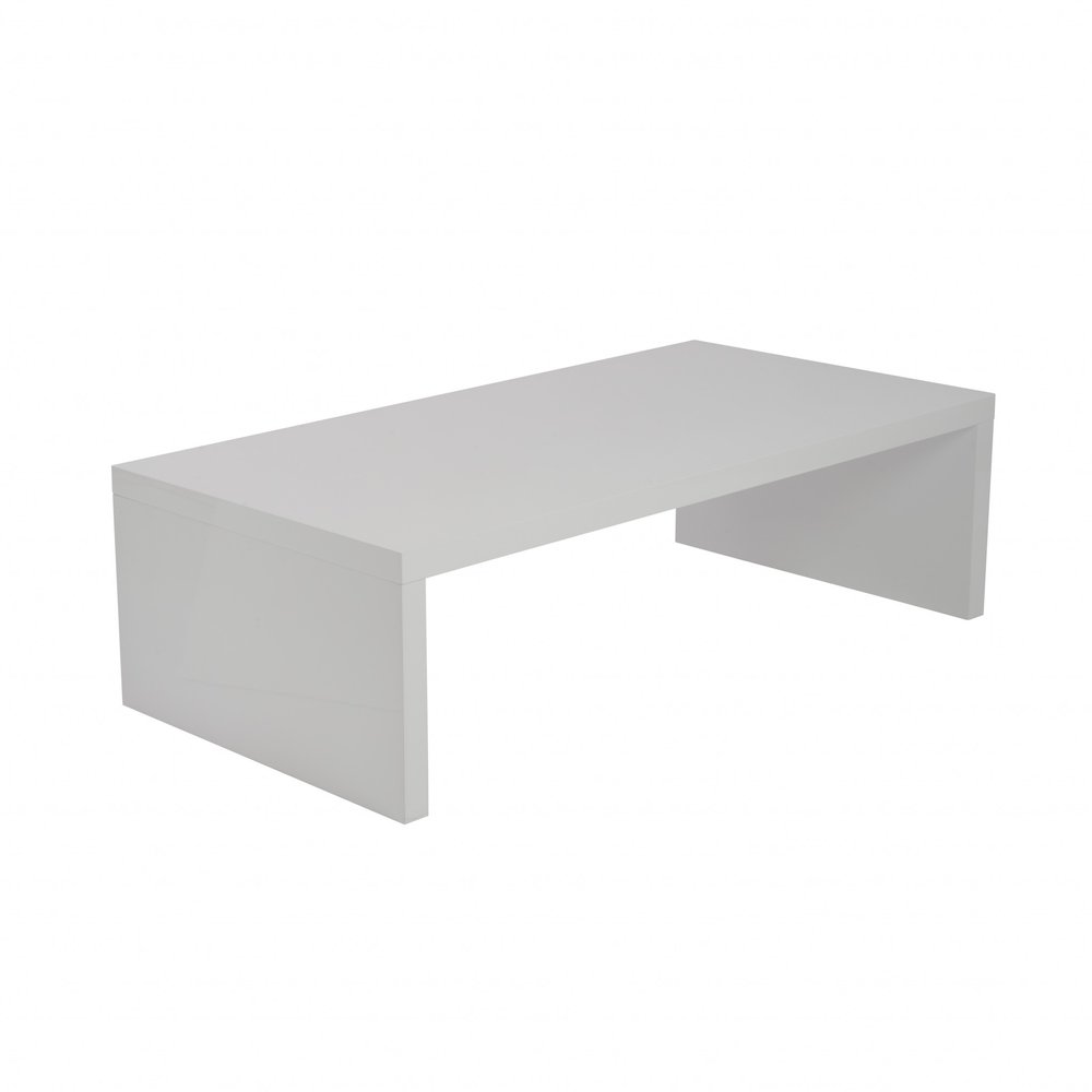 47" White Wood Sled Coffee Table HomeRoots