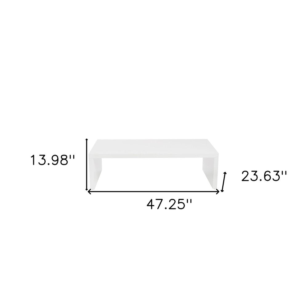 47" White Wood Sled Coffee Table HomeRoots