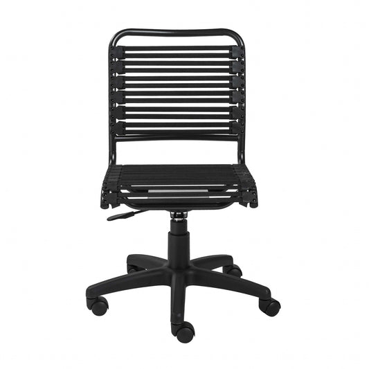 Black Adjustable Swivel Bungee Rolling Office Chair