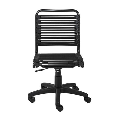 Black Adjustable Swivel Bungee Rolling Office Chair HomeRoots
