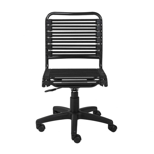 Black Adjustable Swivel Bungee Rolling Office Chair HomeRoots