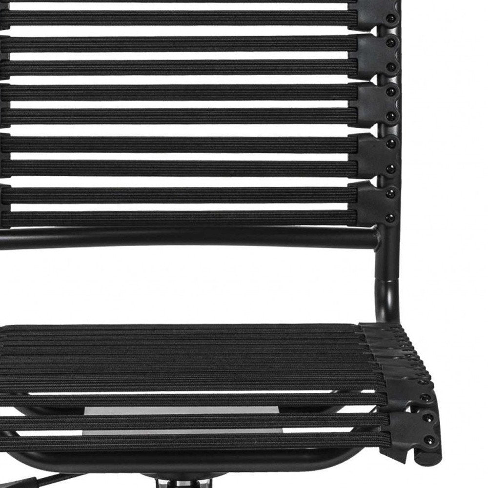 Black Adjustable Swivel Bungee Rolling Office Chair HomeRoots