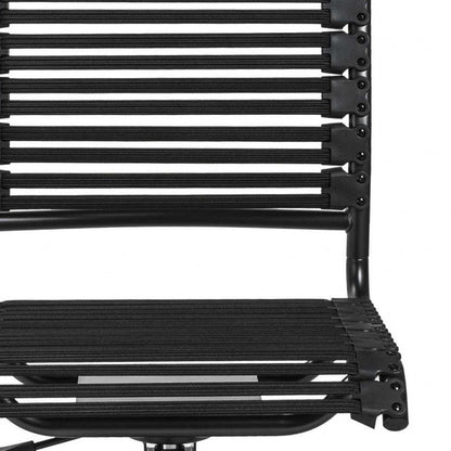 Black Adjustable Swivel Bungee Rolling Office Chair HomeRoots