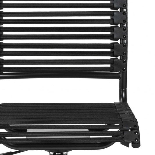 Black Adjustable Swivel Bungee Rolling Office Chair HomeRoots