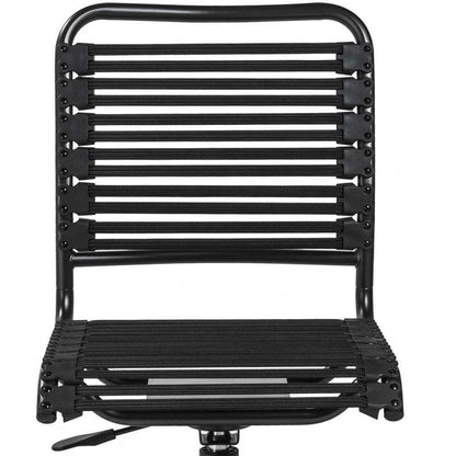 Black Adjustable Swivel Bungee Rolling Office Chair HomeRoots