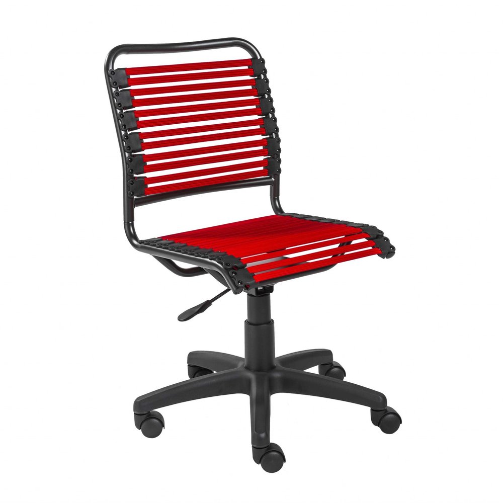 Red and Black Adjustable Swivel Bungee Rolling Office Chair HomeRoots