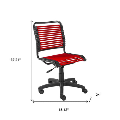 Red and Black Adjustable Swivel Bungee Rolling Office Chair HomeRoots