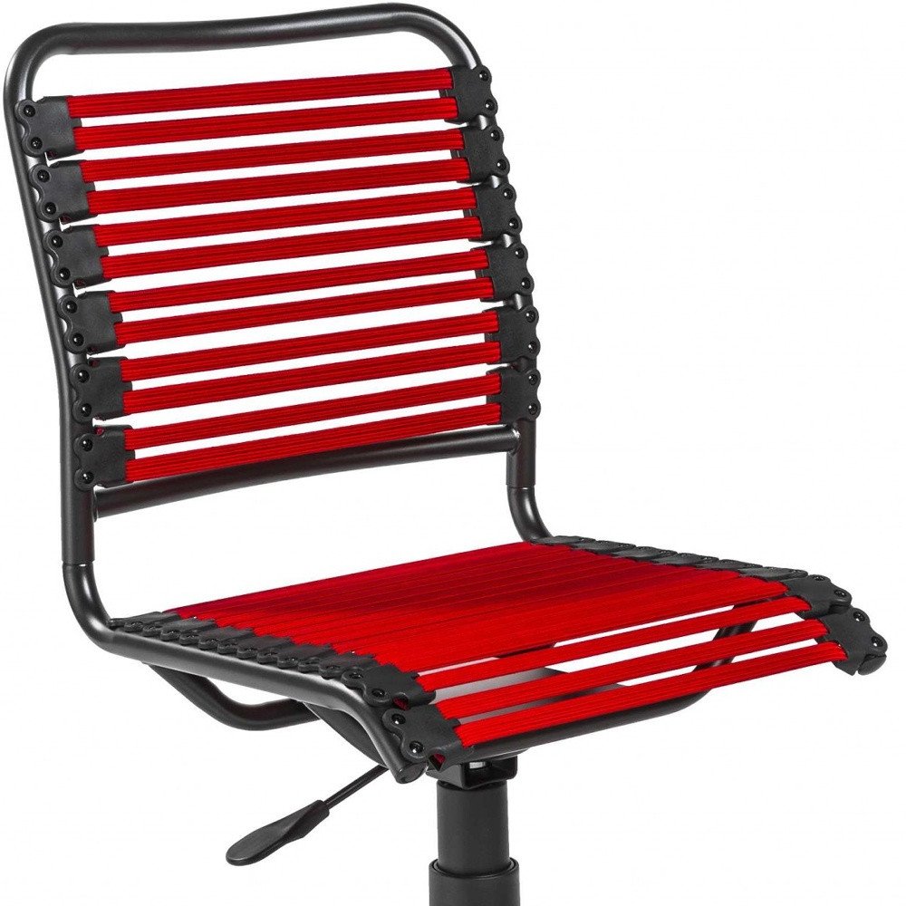 Red and Black Adjustable Swivel Bungee Rolling Office Chair HomeRoots
