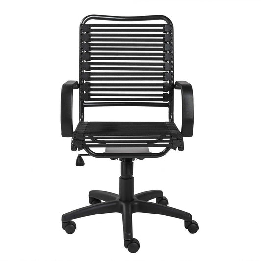 Black Adjustable Swivel Bungee Rolling Office Chair HomeRoots
