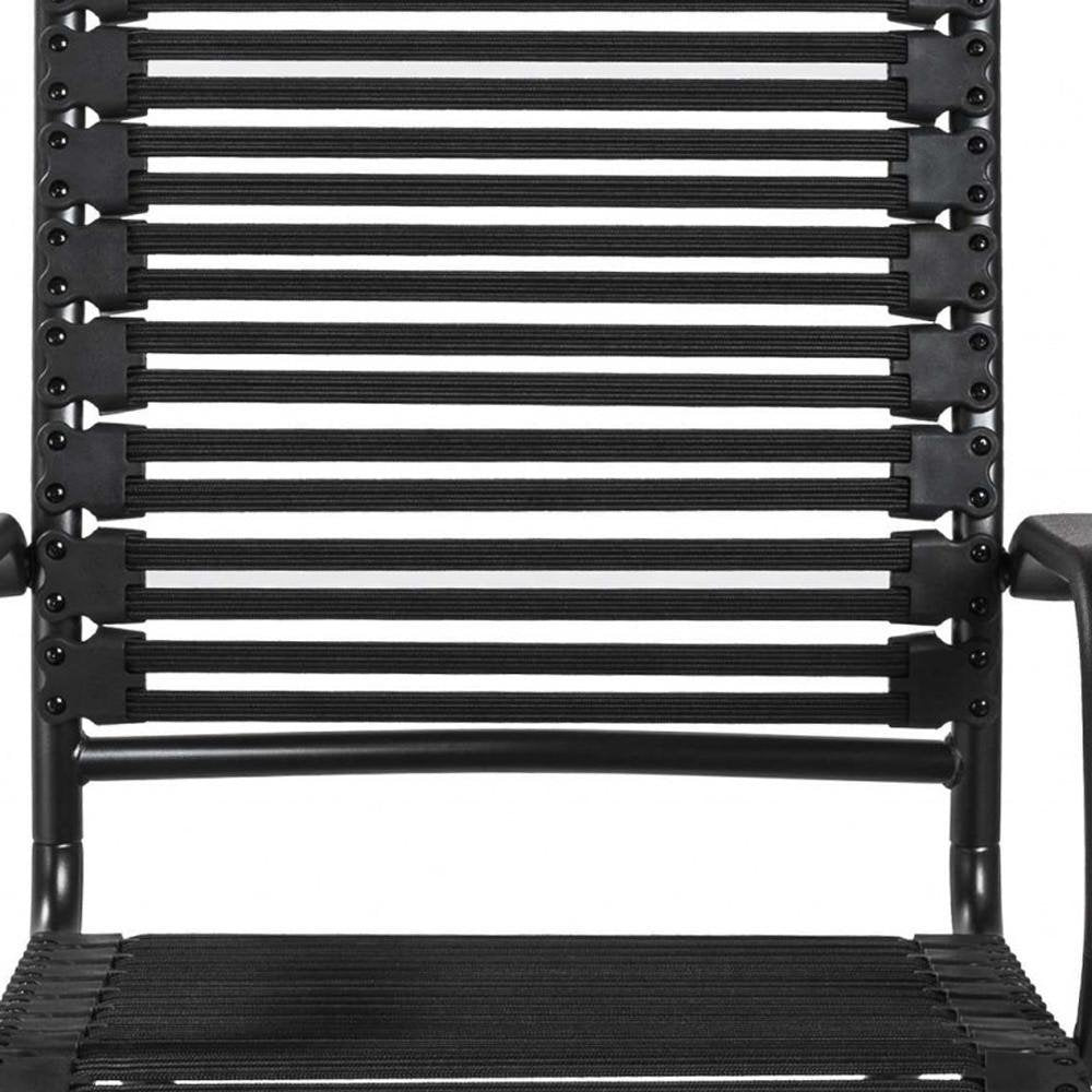 Black Adjustable Swivel Bungee Rolling Office Chair HomeRoots