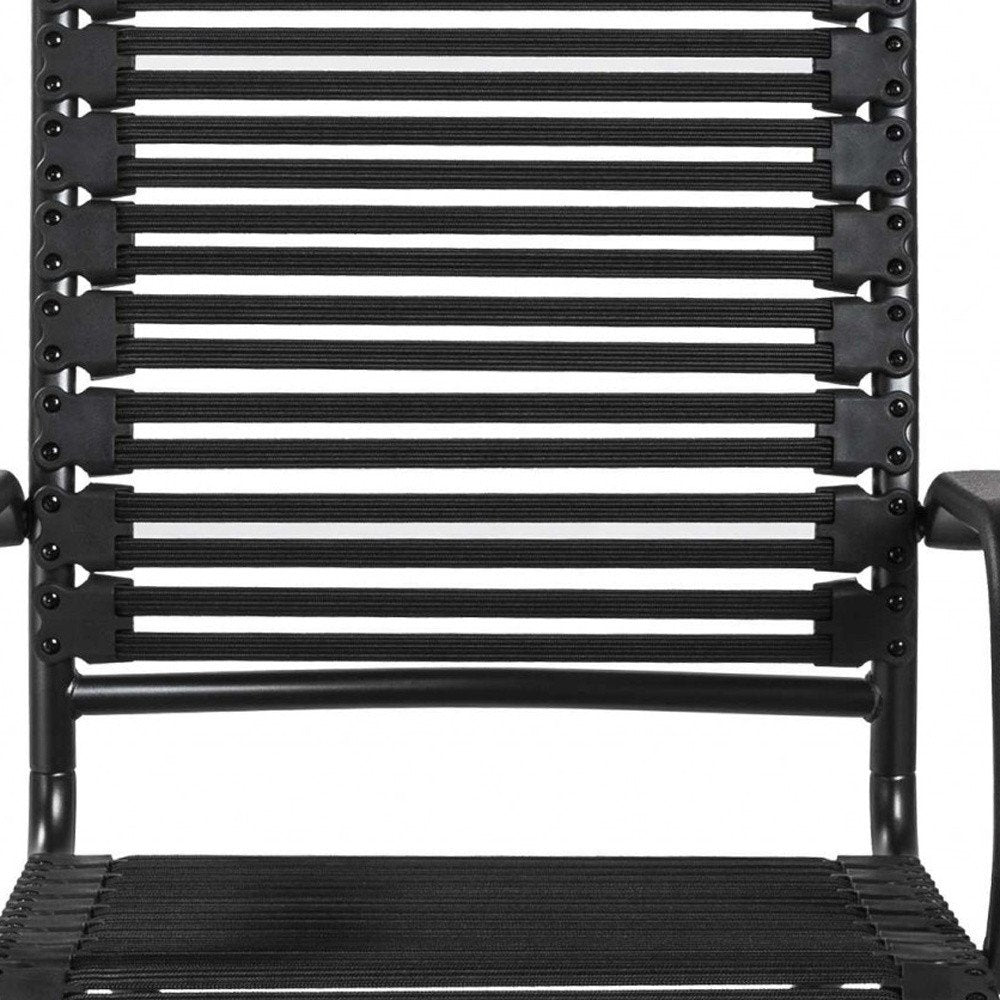 Black Adjustable Swivel Bungee Rolling Office Chair HomeRoots