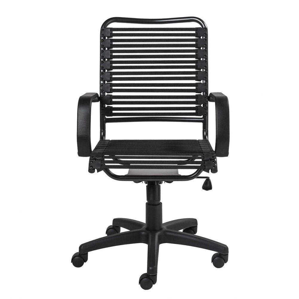 Black Adjustable Swivel Bungee Rolling Office Chair HomeRoots