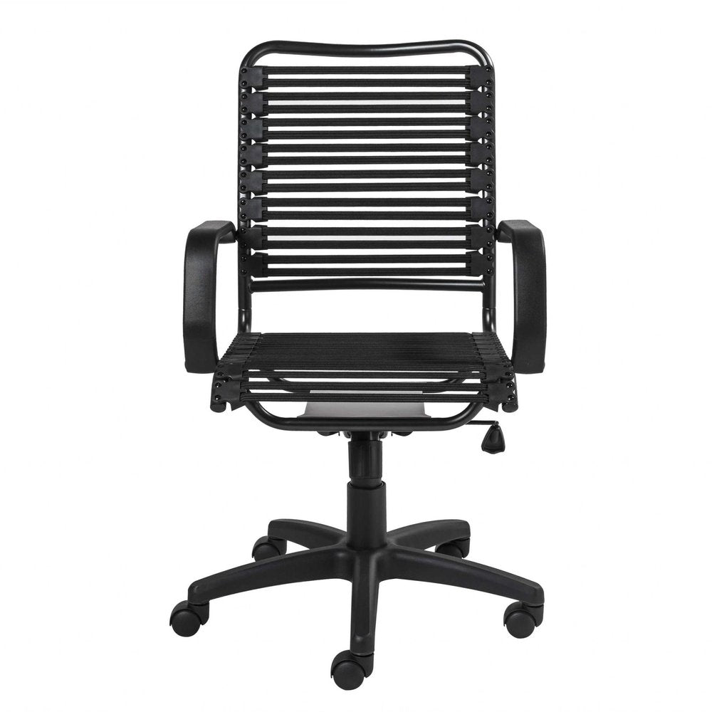 Black Adjustable Swivel Bungee Rolling Office Chair HomeRoots