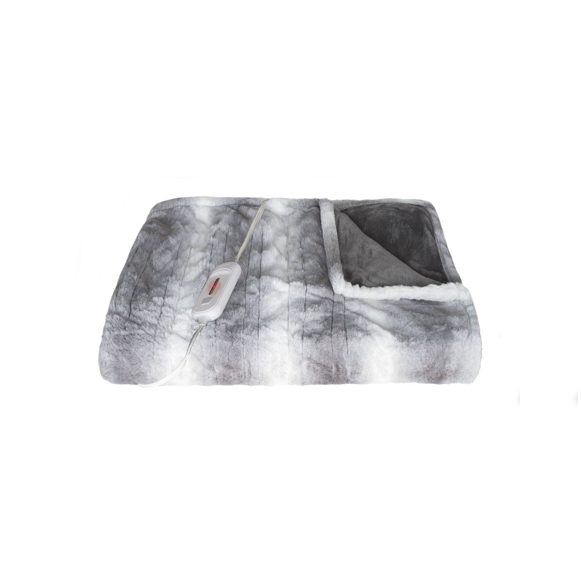 50" X 60" Gray And White Heated Electric Striped Throw Blanket HomeRoots
