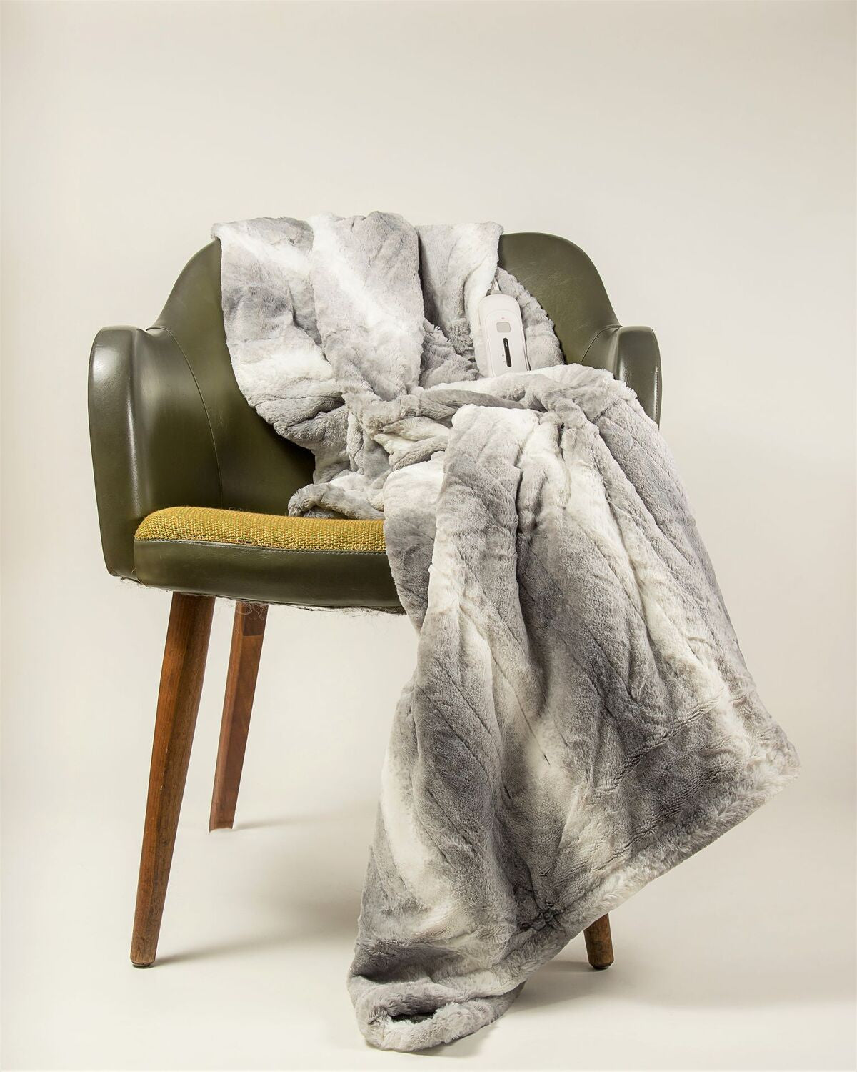 50" X 60" Gray And White Heated Electric Striped Throw Blanket HomeRoots