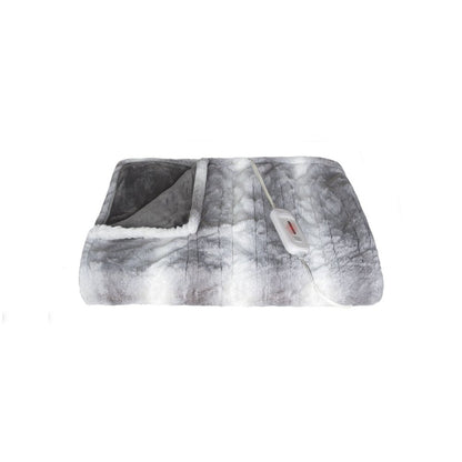 50" X 60" Gray And White Heated Electric Striped Throw Blanket HomeRoots