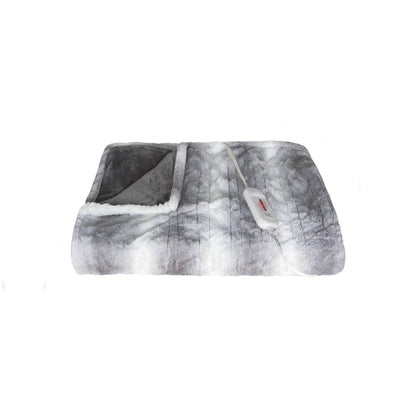 50" X 60" Gray And White Heated Electric Striped Throw Blanket HomeRoots