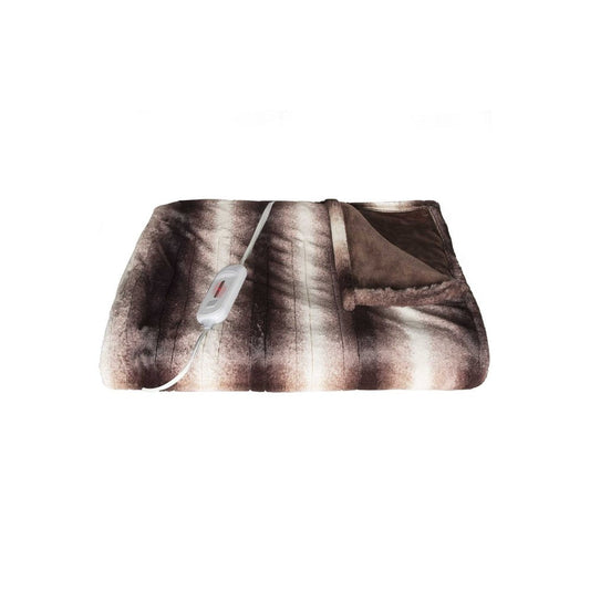 50" X 60" Brown And White Modern Contemporary Heated  Throw Blankets HomeRoots