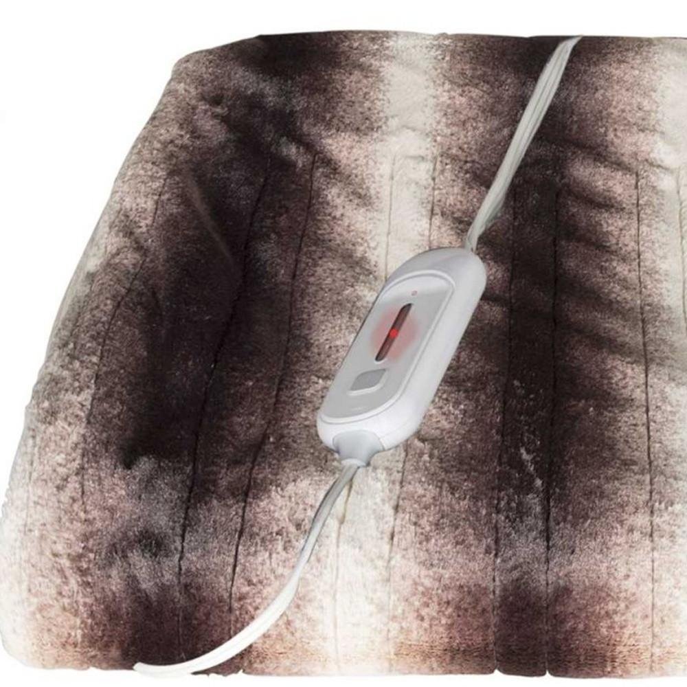 50" X 60" Brown And White Modern Contemporary Heated  Throw Blankets HomeRoots