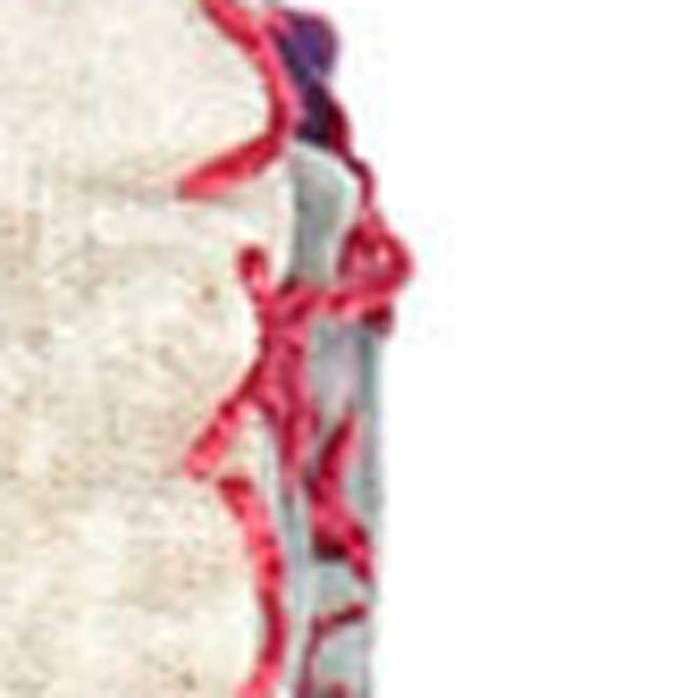 50" X 70" Gray and Pink Kantha Cotton Floral Throw Blanket with Embroidery HomeRoots