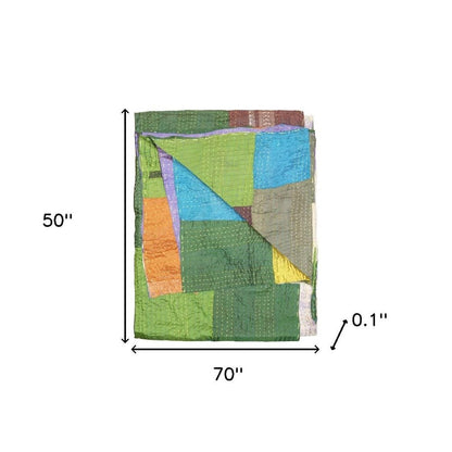 50" X 70" Silk Multicolor Throws HomeRoots