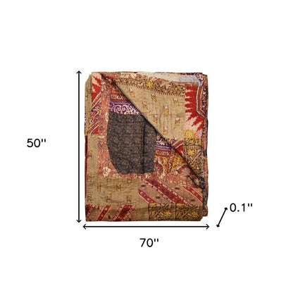 50" X 70" Silk Multicolor Throws HomeRoots