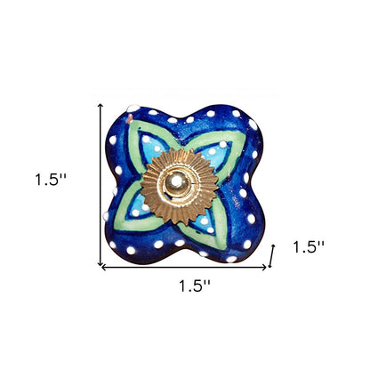 1.5" X 1.5" X 1.5" Ceramic Metal Multicolor 12 Pack Knob HomeRoots