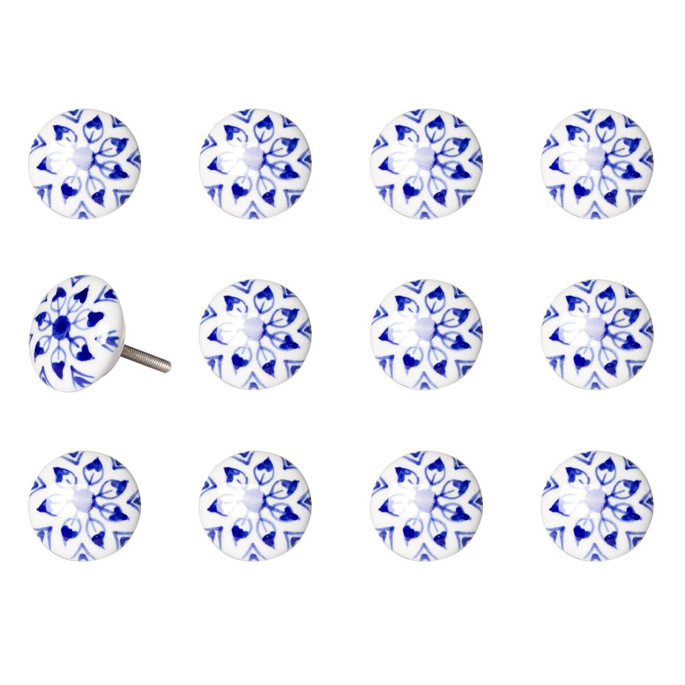 1.5" X 1.5" X 1.5" Ceramic Metal Multicolor 12 Pack Knob HomeRoots