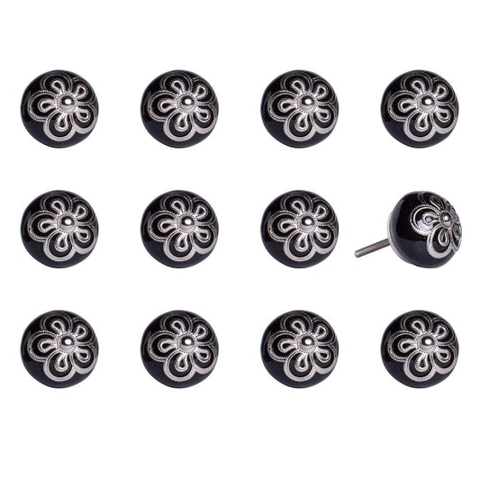 1.5" X 1.5" X 1.5" Ceramic Metal Multicolor 12 Pack Knob HomeRoots