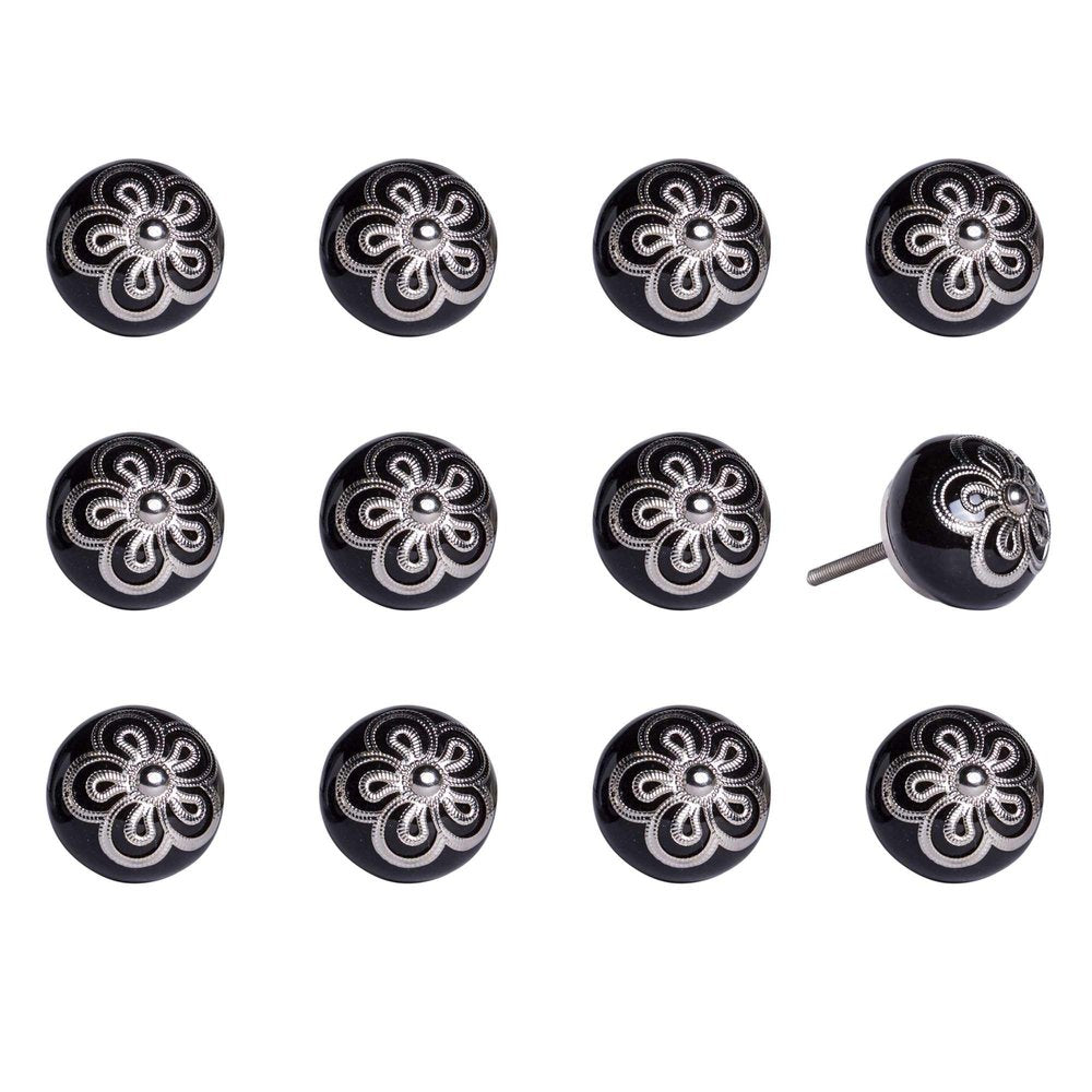 1.5" X 1.5" X 1.5" Ceramic Metal Multicolor 12 Pack Knob HomeRoots