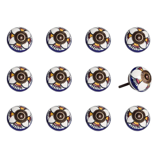 1.5" X 1.5" X 1.5" Ceramic Metal Multicolor 12 Pack Knob HomeRoots